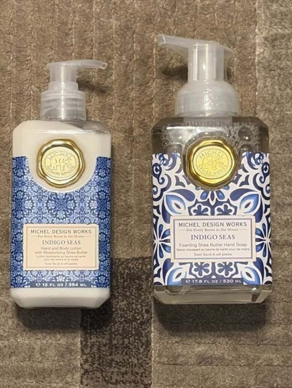 Michel Design Works Indigo Seas Foaming Hand Soap and Hand & Body Lotion Set